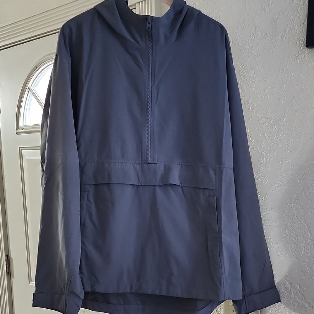 Lands’ End Unisex Wind Anorak Pullover Jacket - XL - Gray Gorpcore